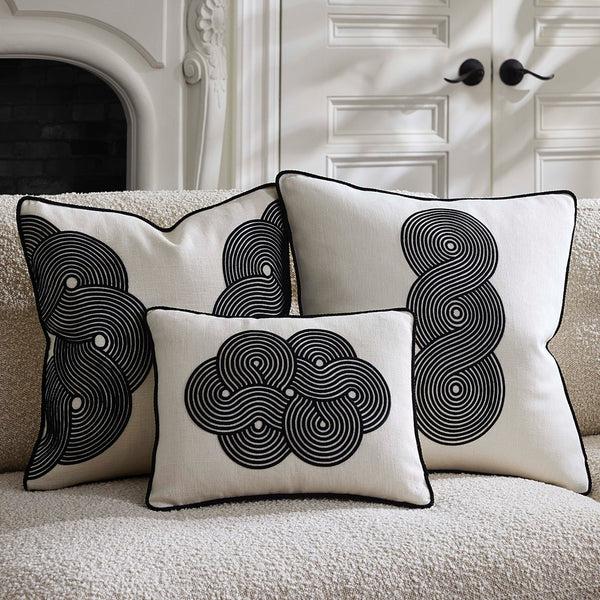 Jonathan Adler Pompidou B&W Loops Circles Pillow