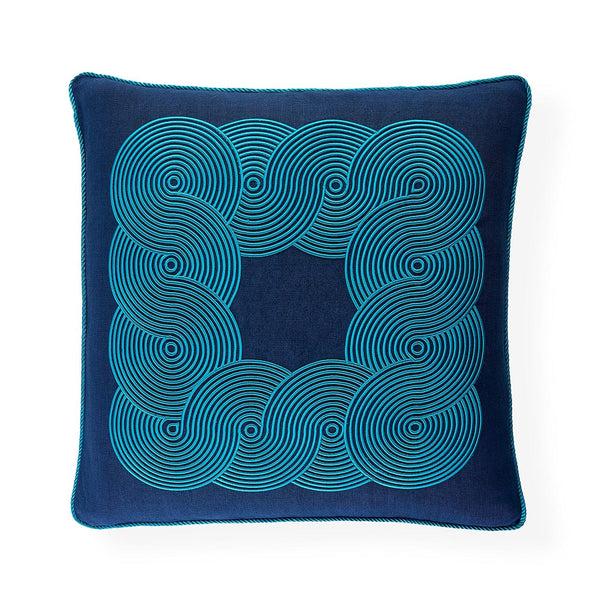 jonathan adler Pompidou Blue Border Pillow