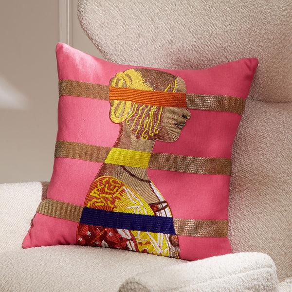 Jonathan Adler Renaissance Bars Beaded Pillow