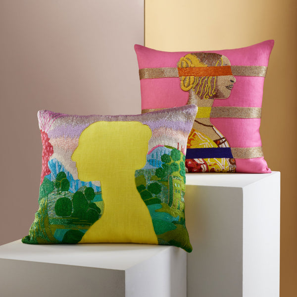 Jonathan Adler Renaissance Bars Beaded Pillow