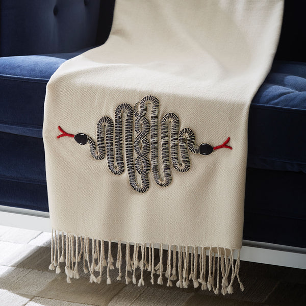 Jonathan Adler Snake Embellished Throw