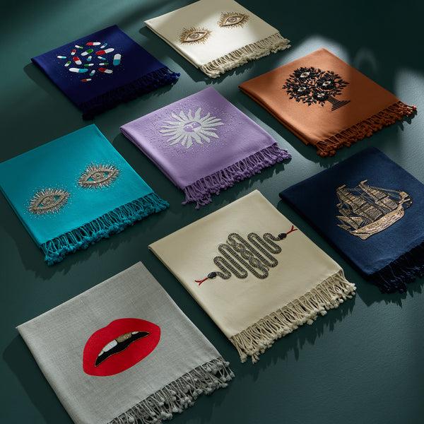 Jonathan Adler Snake Embellished Throw