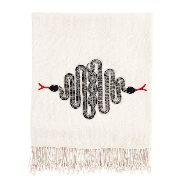 jonathan adler Snake Embellished Throw