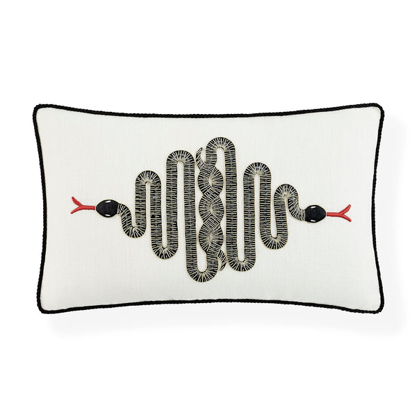jonathan adler Snake Embroidered Pillow