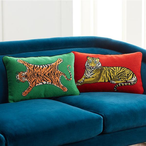 Jonathan Adler Tiger Needlepoint Pillow