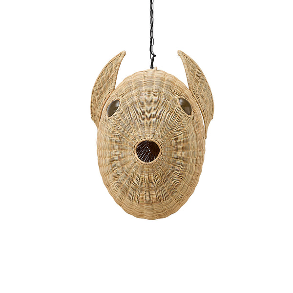 Jonathan Adler Wicker Blowfish Large Pendant
