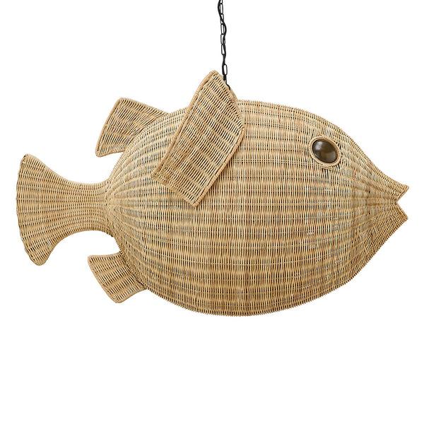 jonathan adler Wicker Blowfish Large Pendant