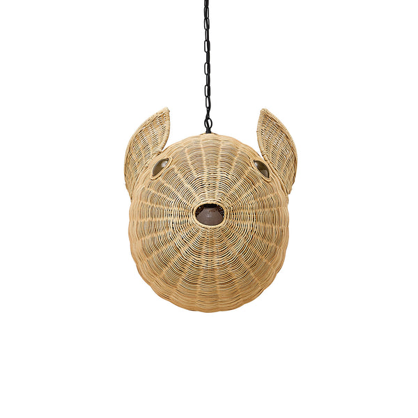 Jonathan Adler Wicker Blowfish Medium Pendant