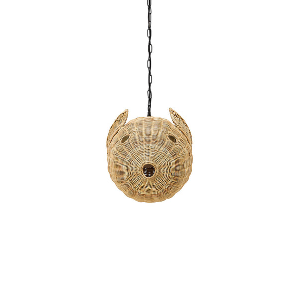 Jonathan Adler Wicker Blowfish Small Pendant