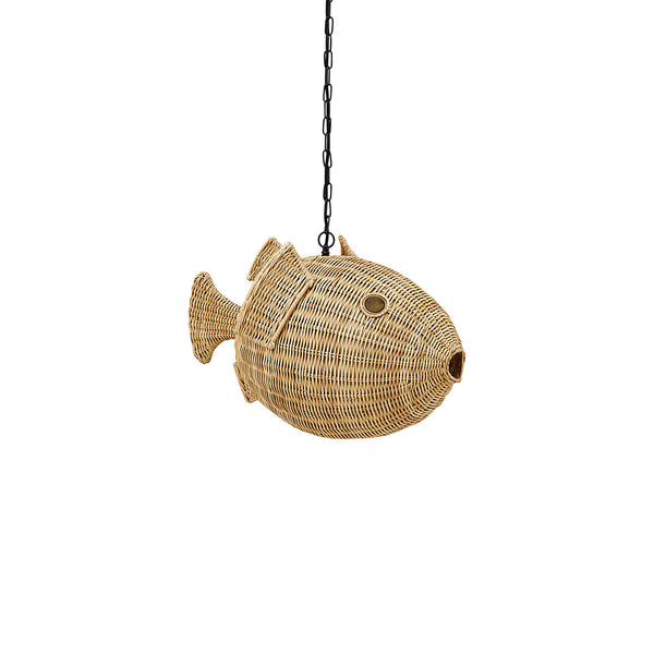 Jonathan Adler Wicker Blowfish Small Pendant
