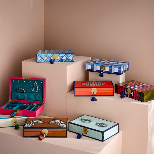 Jonathan Adler Zebra Lacquer Jewelry Box