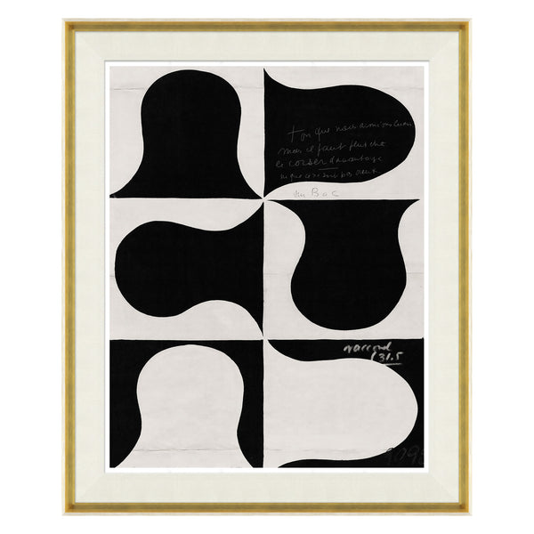 jonathan adler Paule Marrot Black and White Abstract Series 1 (Var. 3)