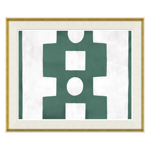 jonathan adler Paule Marrot Green and White Abstract (Var. 2)