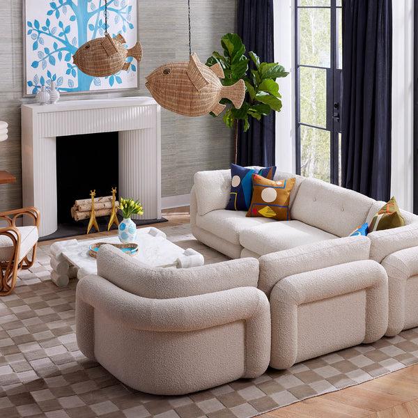 Jonathan Adler Pompidou 120" Modular Five-Piece Sectional