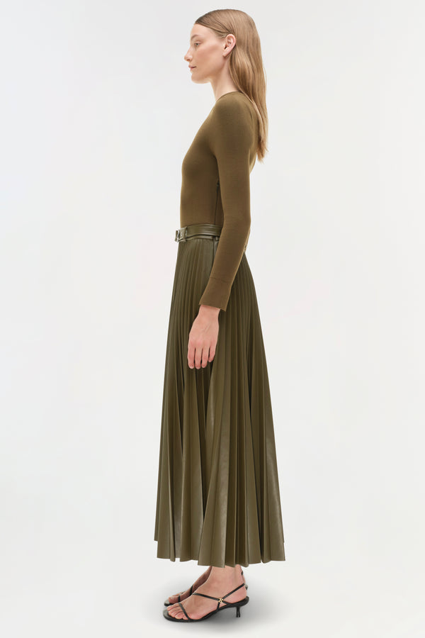 Jonathan Simkhai Abilene Knit Combo Midi Dress ALLIGATOR