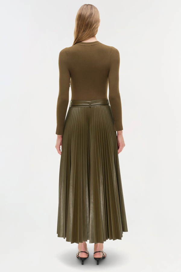 Jonathan Simkhai Abilene Knit Combo Midi Dress ALLIGATOR