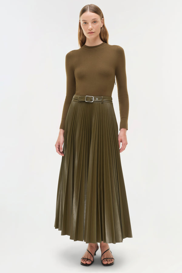 jonathan simkhai Abilene Knit Combo Midi Dress ALLIGATOR