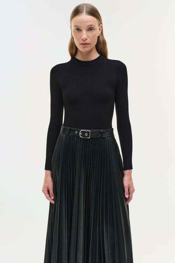 Jonathan Simkhai Abilene Knit Combo Midi Dress Black