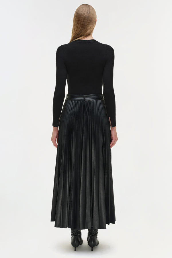 Jonathan Simkhai Abilene Knit Combo Midi Dress Black