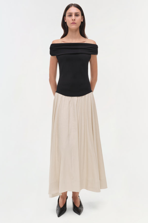 Jonathan Simkhai Adaline Knit Linen Midi Dress BLACK MULTI