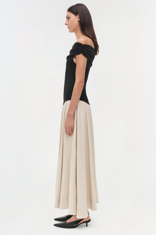 Jonathan Simkhai Adaline Knit Linen Midi Dress BLACK MULTI