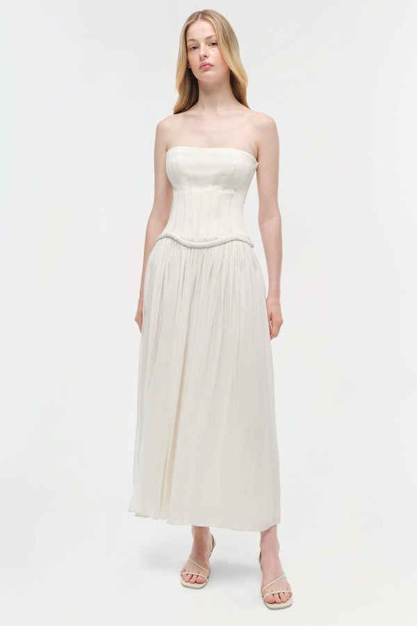jonathan simkhai Adalys Strapless Jersey Dress Ivory