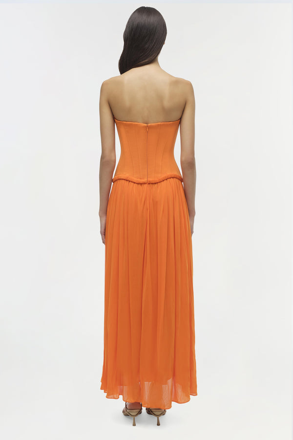 Jonathan Simkhai Adalys Strapless Jersey Dress Tangerine