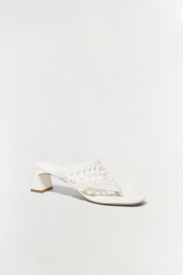 Jonathan Simkhai Alia Woven Block Heel Sandal Ivory