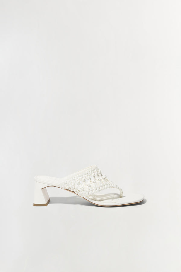 jonathan simkhai Alia Woven Block Heel Sandal Ivory