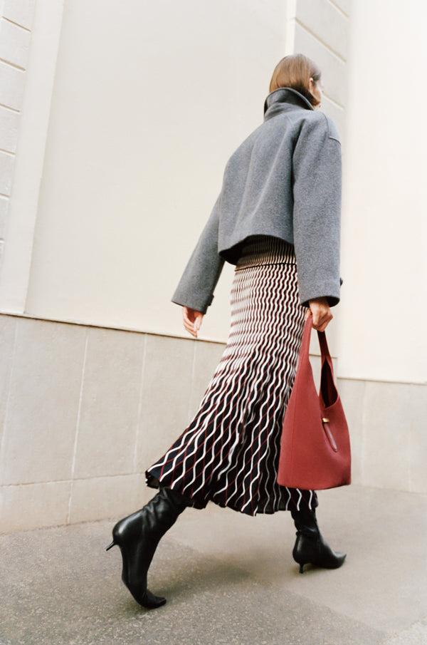 jonathan simkhai Alizia Knit Midi Skirt CRANBERRY MULTI