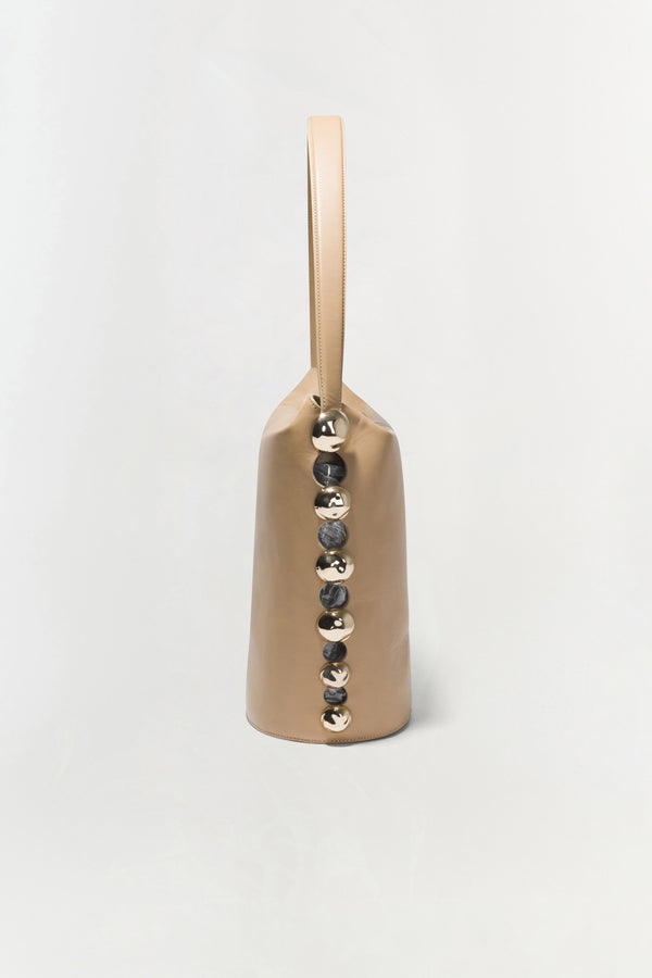 Jonathan Simkhai Amaya Suede Studded Bucket Bag DESERT