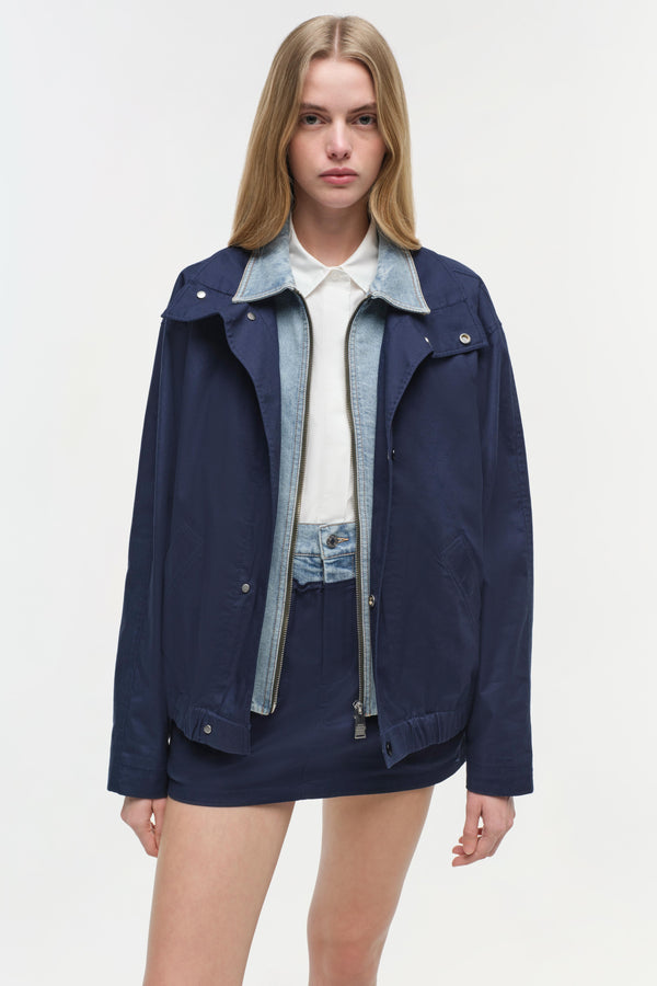 Jonathan Simkhai Apollo Denim Combo Jacket MIDNIGHT MULTI