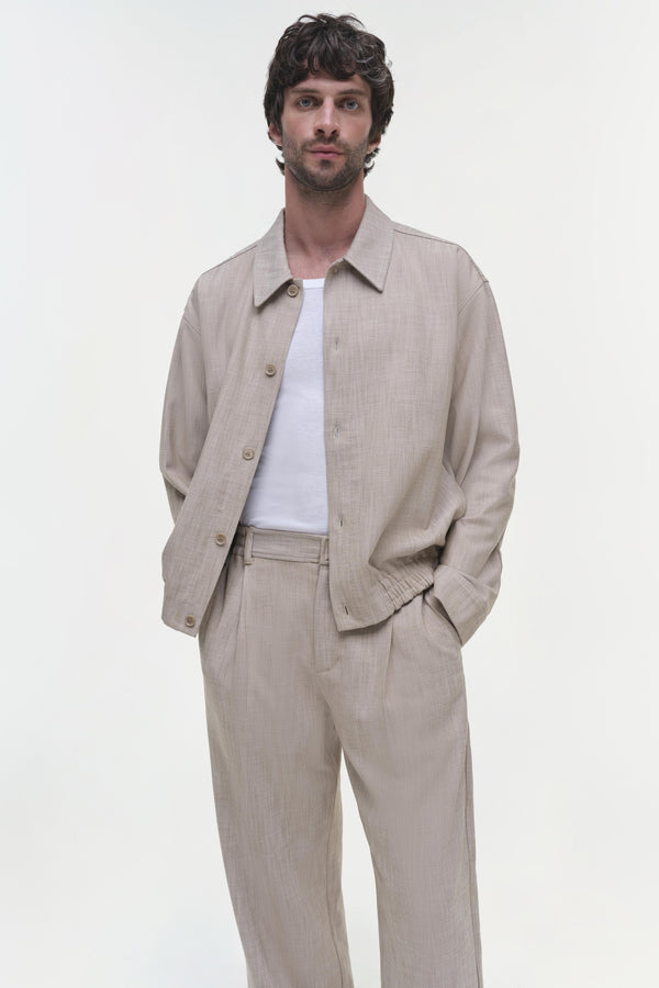 Jonathan Simkhai Archibald Shirt Jacket NATURAL LINEN