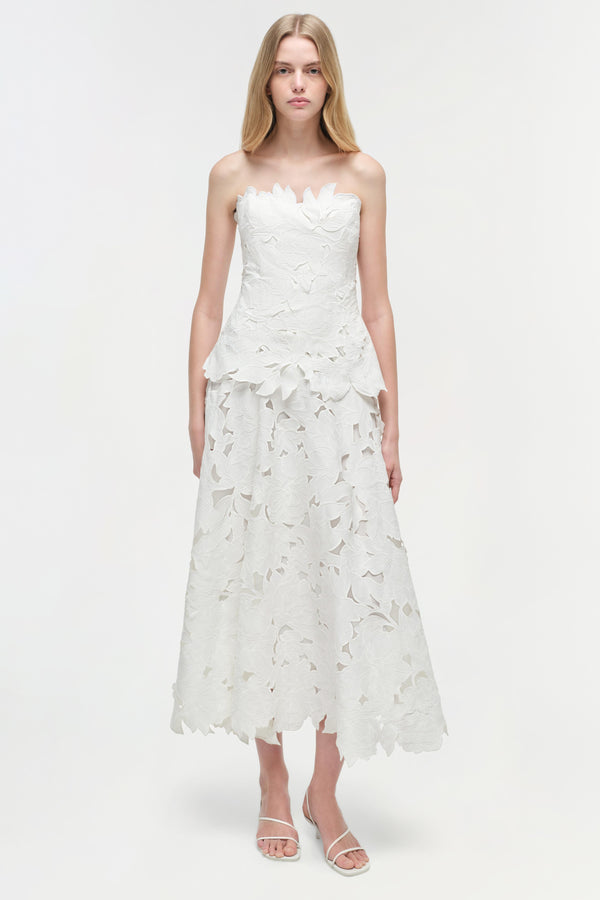 Jonathan Simkhai Audrey Embroidered Midi Dress WHITE