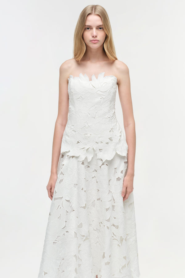 Jonathan Simkhai Audrey Embroidered Midi Dress WHITE