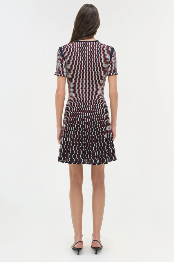 Jonathan Simkhai Baylor Knit Mini Dress CRANBERRY MULTI