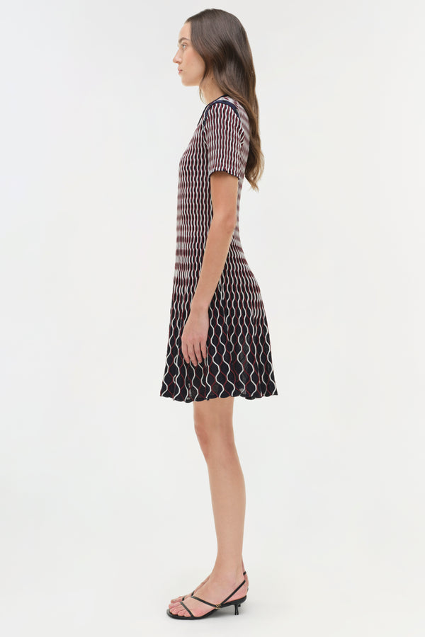 Jonathan Simkhai Baylor Knit Mini Dress CRANBERRY MULTI