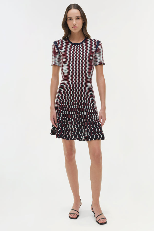 jonathan simkhai Baylor Knit Mini Dress CRANBERRY MULTI