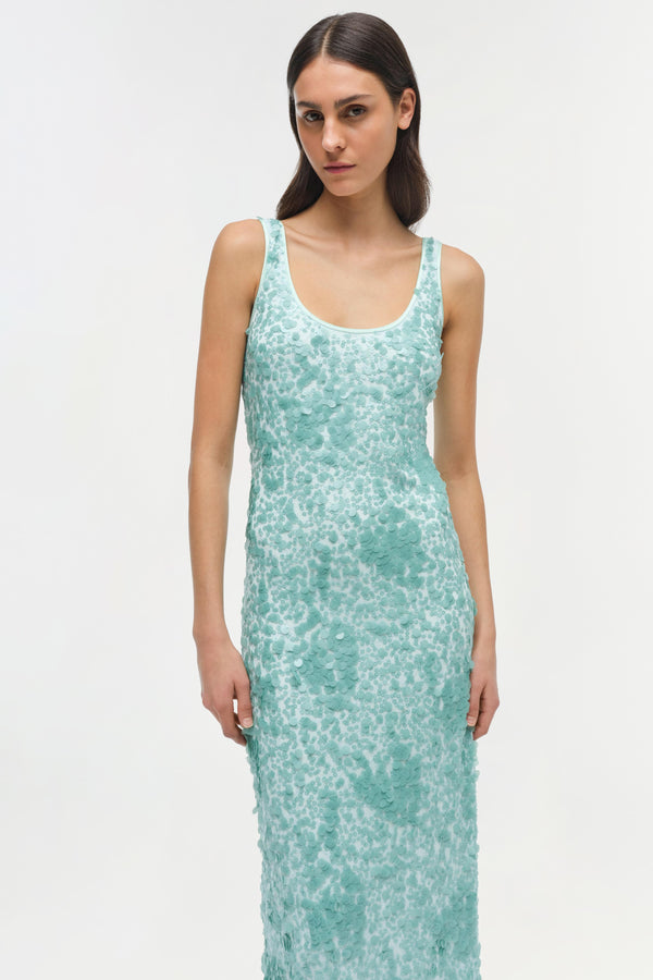 Jonathan Simkhai Bex Embellished Maxi Dress SEAFOAM