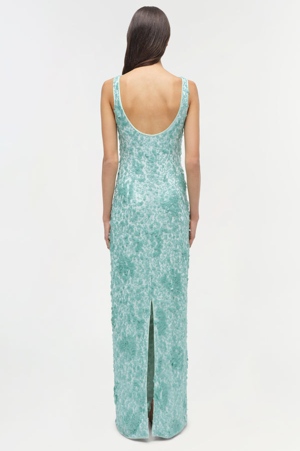Jonathan Simkhai Bex Embellished Maxi Dress SEAFOAM
