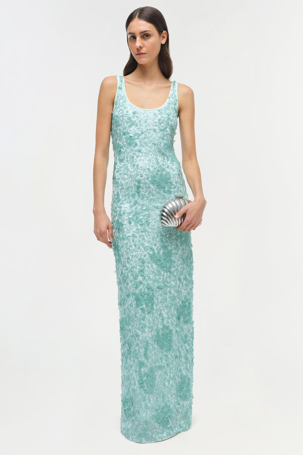 jonathan simkhai Bex Embellished Maxi Dress SEAFOAM