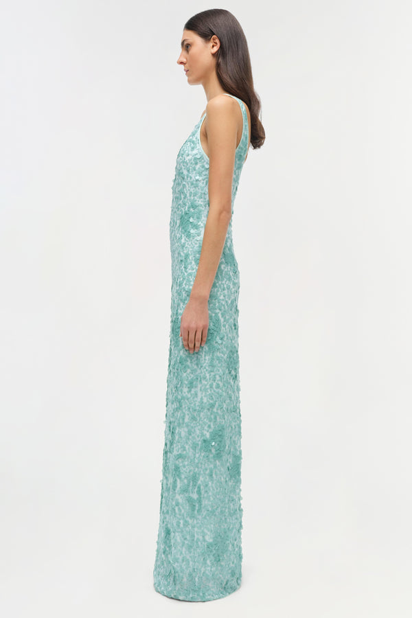 Jonathan Simkhai Bex Embellished Maxi Dress SEAFOAM