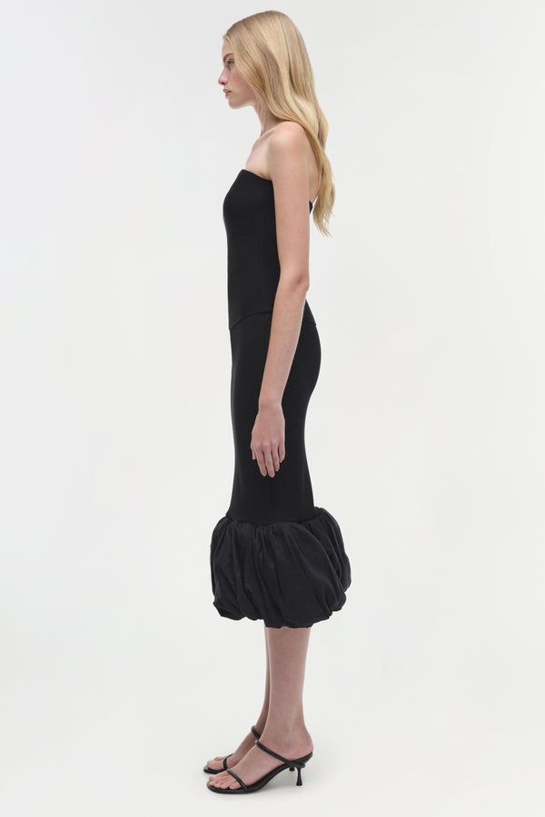 Jonathan Simkhai Camille Linen Knit Midi Skirt Black