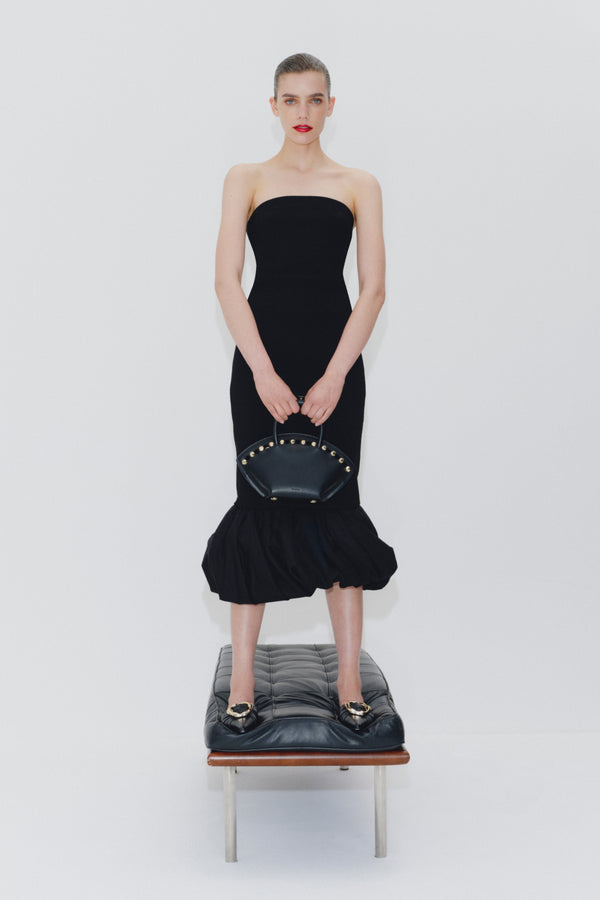 jonathan simkhai Camille Linen Knit Midi Skirt Black