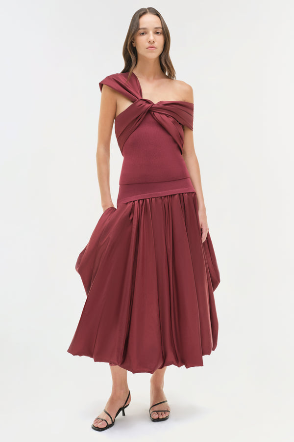 jonathan simkhai Celiana Off Shoulder Top CRANBERRY