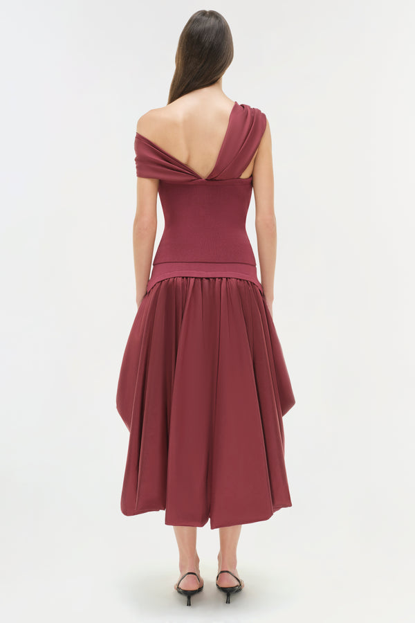 Jonathan Simkhai Celiana Off Shoulder Top CRANBERRY
