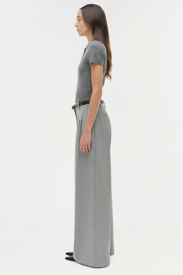 Jonathan Simkhai Clayton Wide Leg Pant Heather Grey