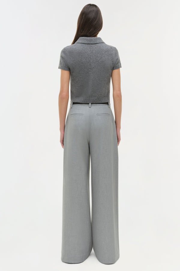 Jonathan Simkhai Clayton Wide Leg Pant Heather Grey