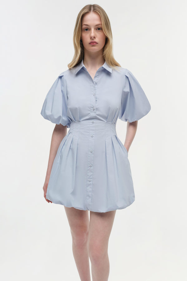 Jonathan Simkhai Cleo Cotton Mini Dress PERIWINKLE SKY