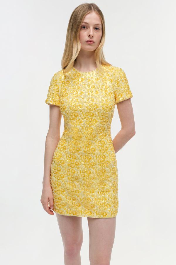 Jonathan Simkhai Clove Embellished Mini Dress BUTTERCREAM